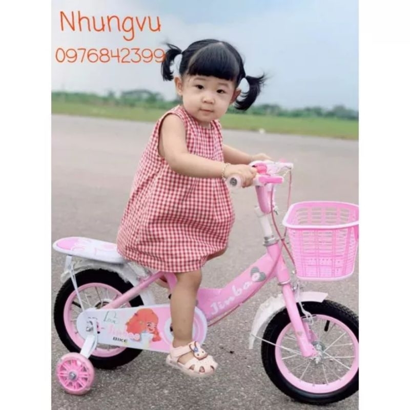 Xe đạp trẻ em ráp sẵn cho bé trai và bé gái dễ thương