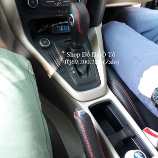 Bọc cần số & phanh tay Ford Ecosport, bao da bọc cần số phanh tay các đời xe Ford Ecosport bằng da bò thật (shop gọi TV)