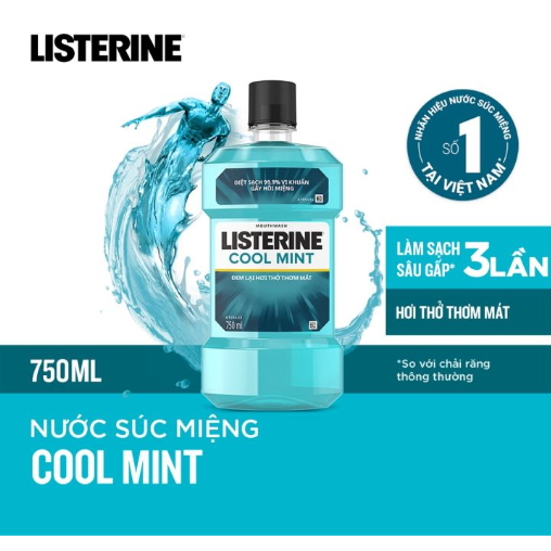 Combo 2 chai nước súc miệng Listerin 750ml- Chính hãng