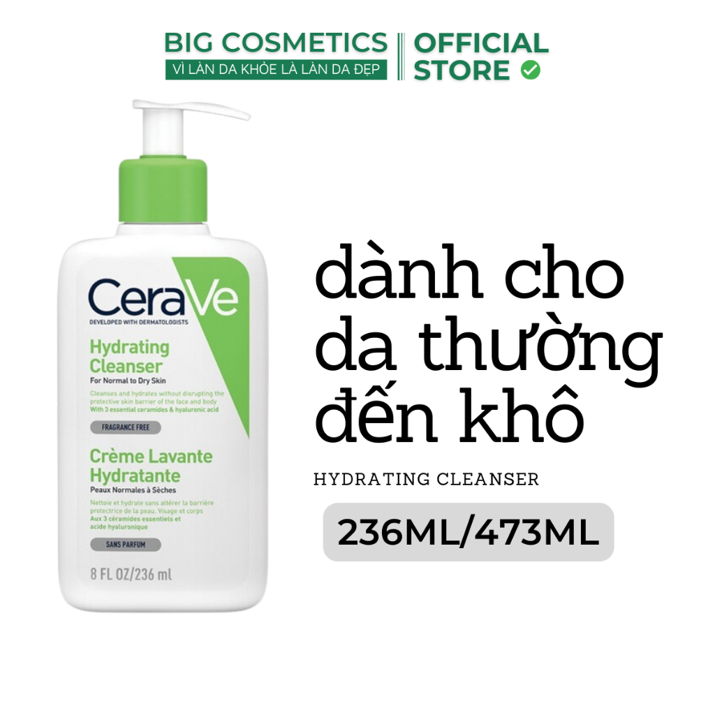 Sữa Rửa Mặt Cho Da Dầu & Da Khô CeraVe FOAMING AND HYDRATING CLEANSER