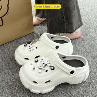 Sục Cros đế độn 7cm hình Lạc Đà Bạch Kim tặng kèm bộ sticker 16 chi tiết  Chọn tăng 1, dép sục size Đức Phúc