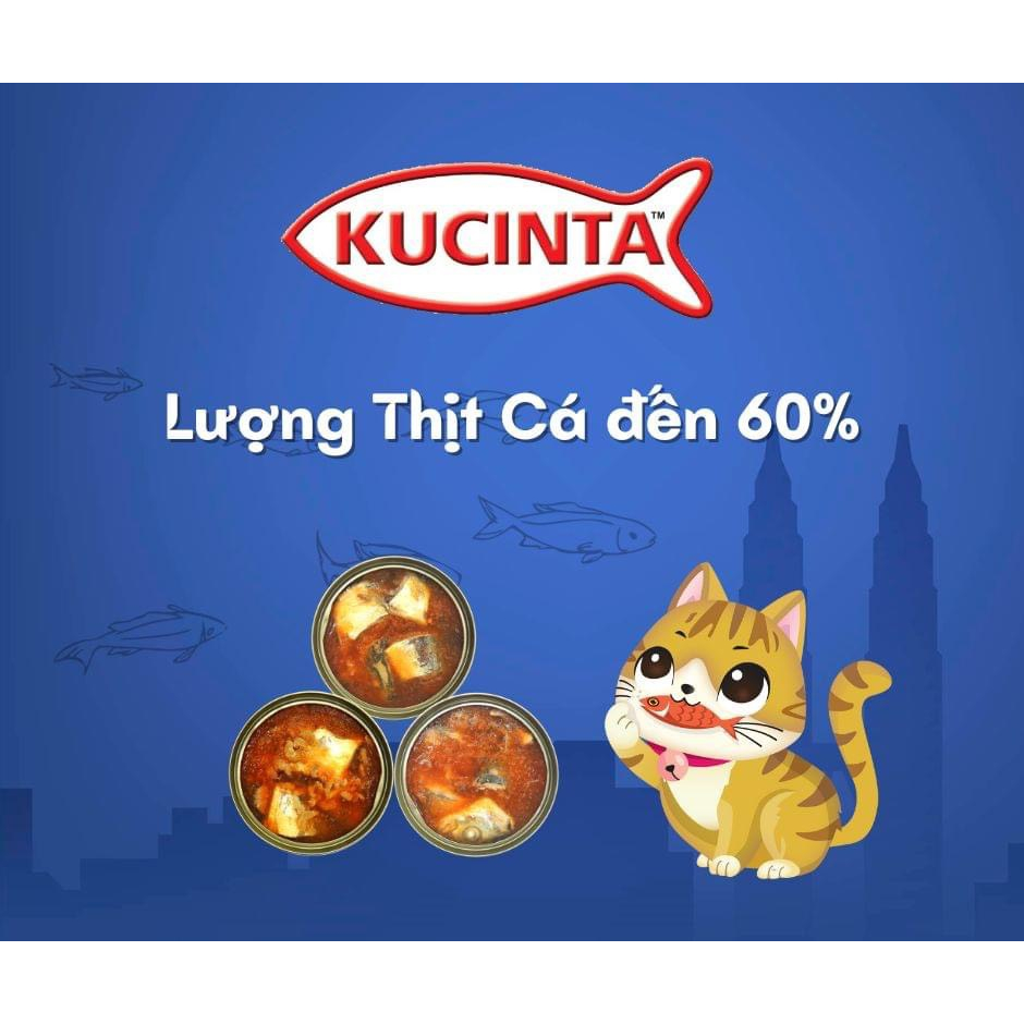 Pate lon 400g KUCINTA siêu nhiều cá và hải sản cho mèo