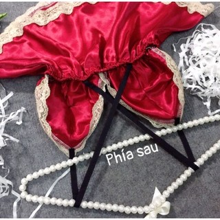 Bộ ngủ lụa sexy có mút pha ren vải phi lụa mềm form 35-53kg