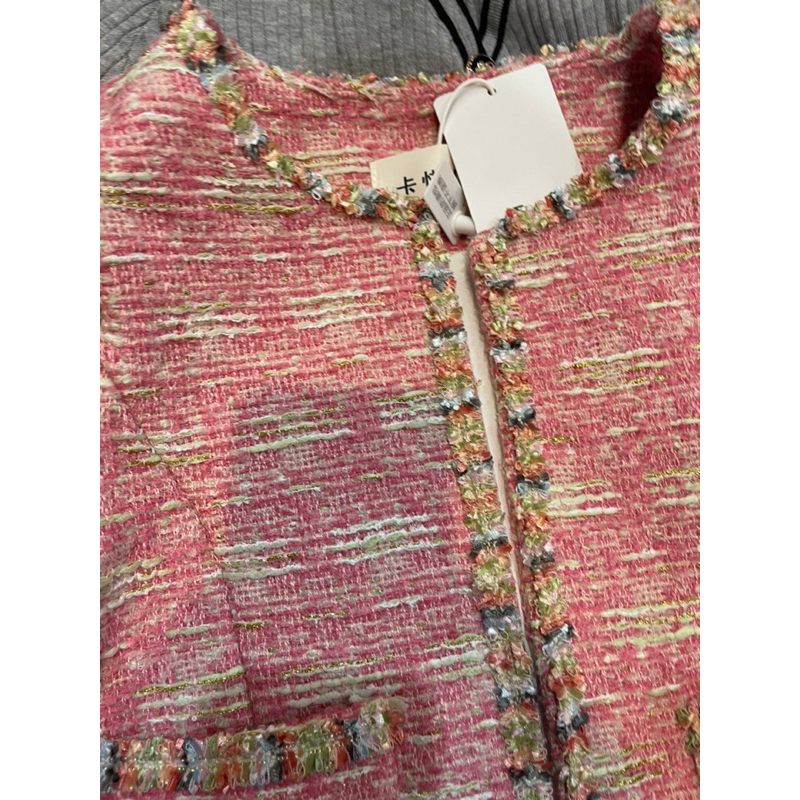 Áo dạ tweed hồng