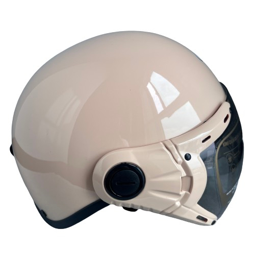 Nón bảo hiểm nửa đầu có kính cao cấp - Asia MT105K sữa bóng - Vòng đầu 57-59cm - Kính mầu trà - Bảo hành 12 tháng