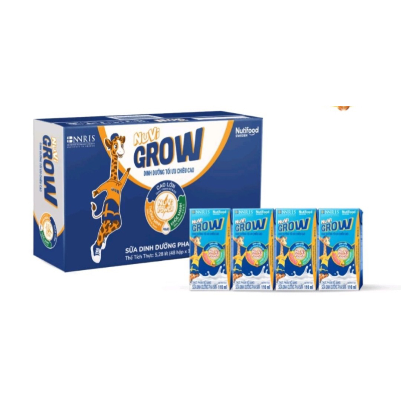 Thùng sữa bột pha sẵn Nuvi Grow 1+ 110ml