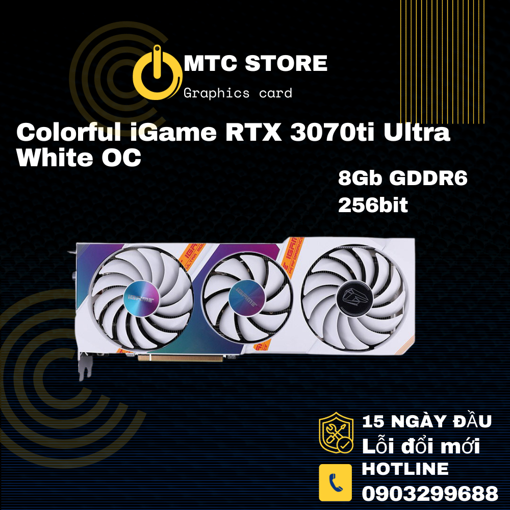 Card màn hình Colorful iGame RTX 3070ti Ultra White OC 8G 3 Fan Cũ