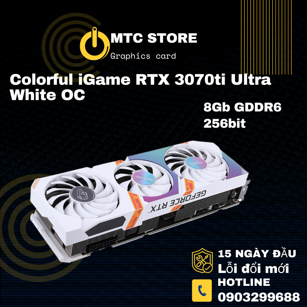 Card màn hình Colorful iGame RTX 3070ti Ultra White OC 8G 3 Fan Cũ