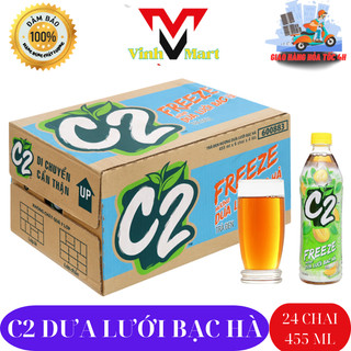 C2 dưa lưới bạc hà thùng 24 chai 455 ml - vinh mart