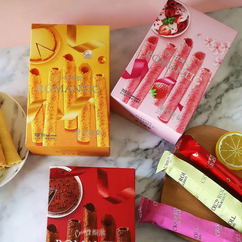 Bánh Quế Cuộn Hong Kong 3 Vị Socola/ Dâu/ Phô Mai 50gr