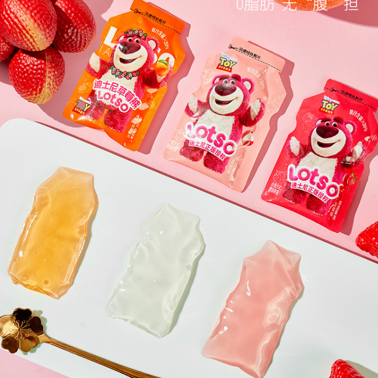 Thạch Trái Cây Gấu Dâu Lotso 3 Vị Dâu/ Vải/ Cam
