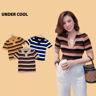 Áo Polo Nữ Cổ Sâu UNDERCOOL Cổ Đức Sọc Kẻ Ngang 3 Màu ACT36