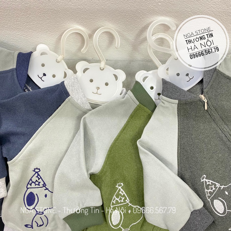 Áo khoác cadigan cho bé trai bé gái hãng anminaza vải sợi tre siêu mềm mại