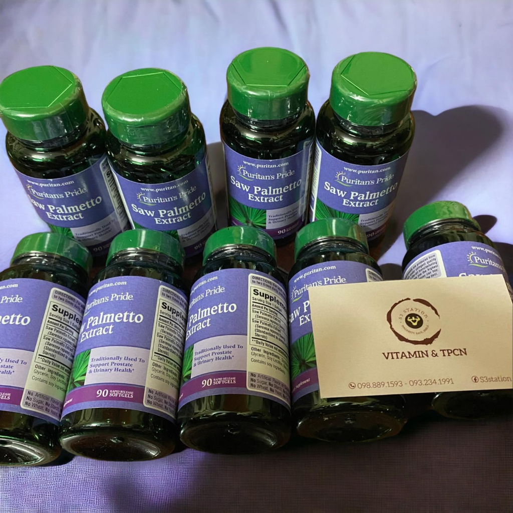 Viên uống Saw palmetto extract Puritan's Pride giảm rụng tóc , htrợ đtri TLT
