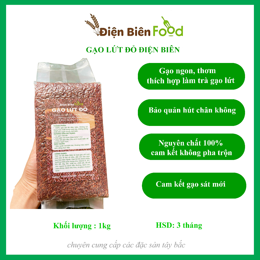 Gạo Lứt Đỏ Điện Biên 1kg
