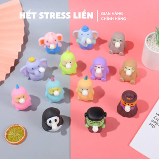 Đồ Chơi Bóp Bóp Squishy Hết Stress Liền Thổi Bóng Hình Thú Cute Ngộ Nghĩnh Giảm Stress