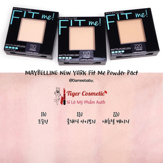 Phấn Phủ Maybelline Fit Me Matte Poreless Hộp Vuông Siêu Kiềm Dầu , Chống Nắng