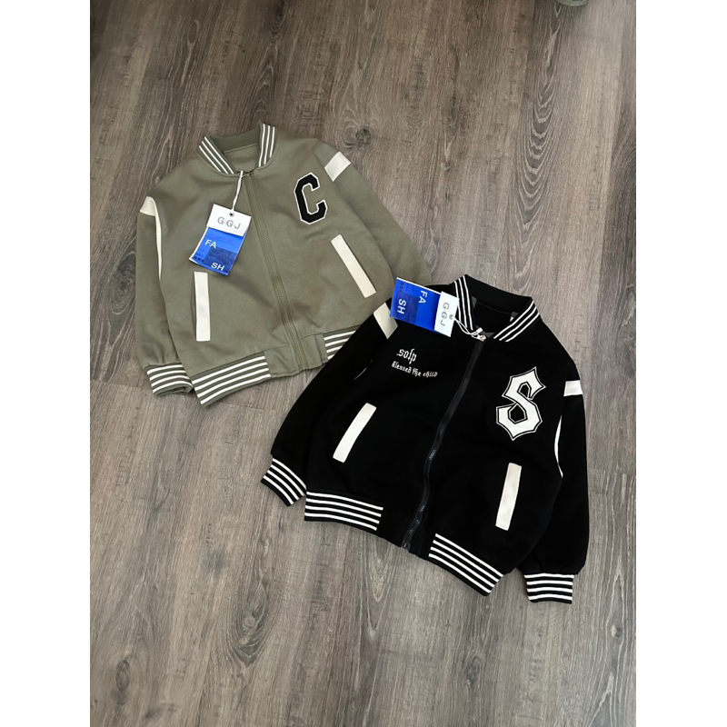 Bomber chữ phối chất bé trai bé gái