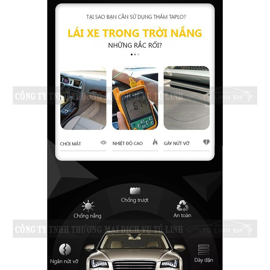 Thảm taplo VIOS Da Cacbon