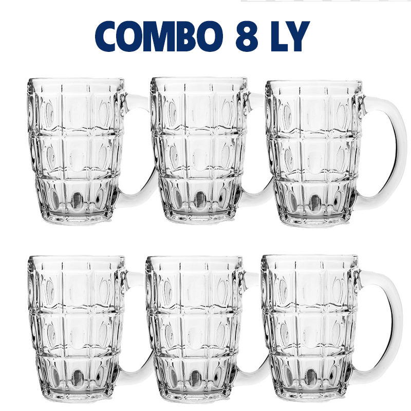 COMBO 8 LY Bia Nhựa Acrylic Giả Thủy Tinh Uống Nước Ngọt , Bia , Quán Bar