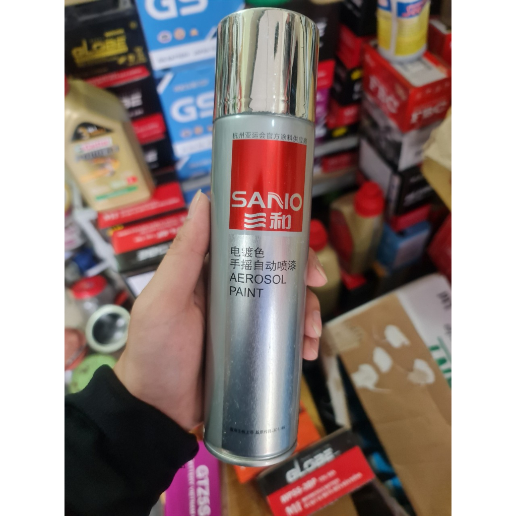 Sơn xịt SANO màu mạ crom Inox bạc 318