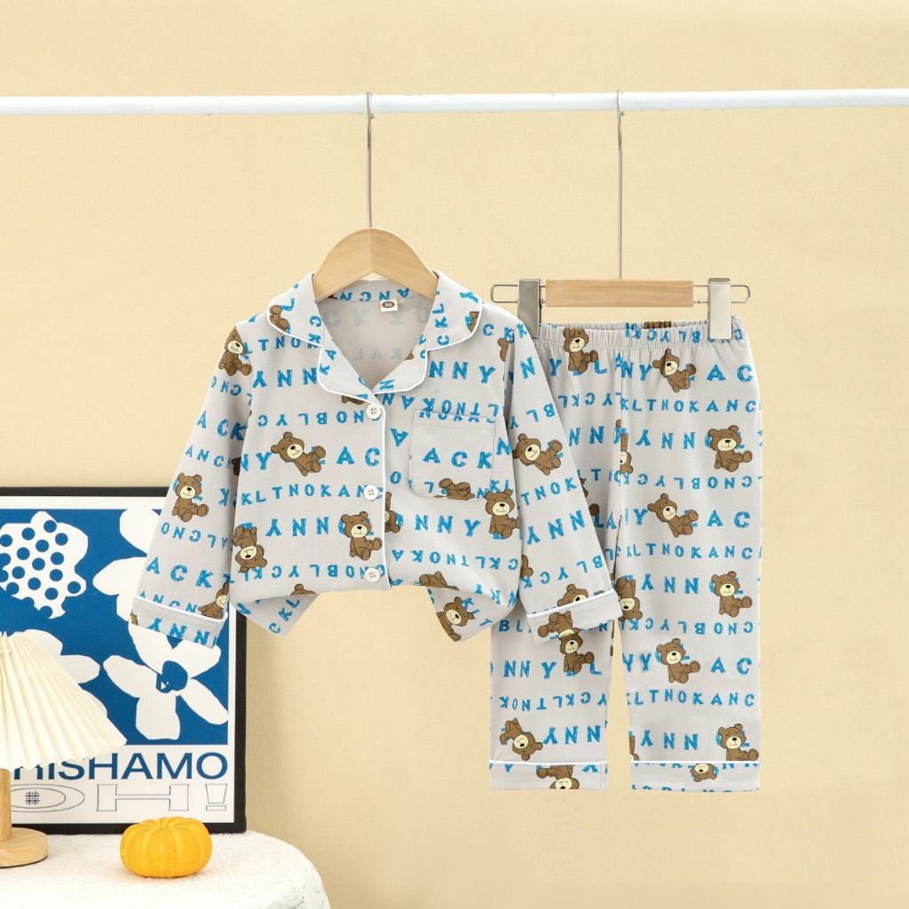 Đồ bộ pijama bé trai 26-42kg chất thun cotton QC cao cấp, đồ bộ dài size đại cho bé