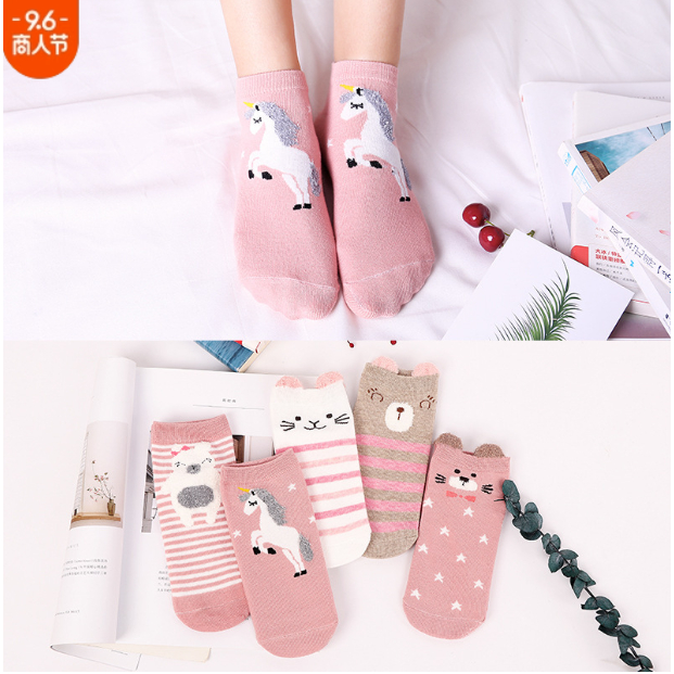 Combo 5 Đôi Tất Dễ Thương Cute Cotton Co Giãn (có ảnh thật)