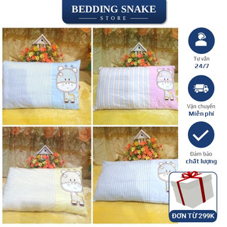 Gối cho bé mịn màng thoáng mát thấm hút mồ hôi, gối trẻ em cotton 100% kích thước 25x40cm