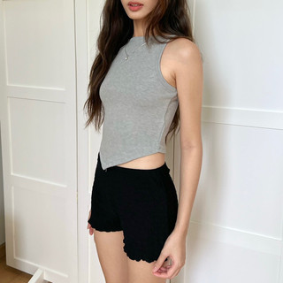 Janet studio • áo thun vạt tam giác xám xanh