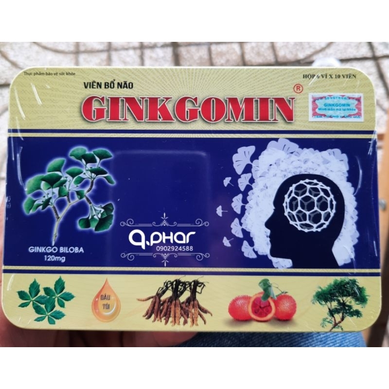 VIÊN BỔ NÃO GINKGOMIN GOLD/TĂNG CƯỜNG TUẦN HOÀN MÁU/CHỐNG ĐỘT QUỴ/ TĂNG TRÍ NHỚ - Hộp 6 vĩ x 10 viên