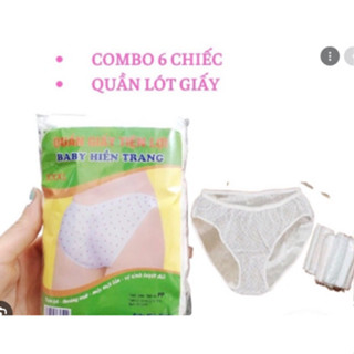  Set 6 Chiếc quần lót giấy cotton Hiền Trang dùng 1 lần cho mẹ sau sinh dùng đi du lịch tiện lợi 