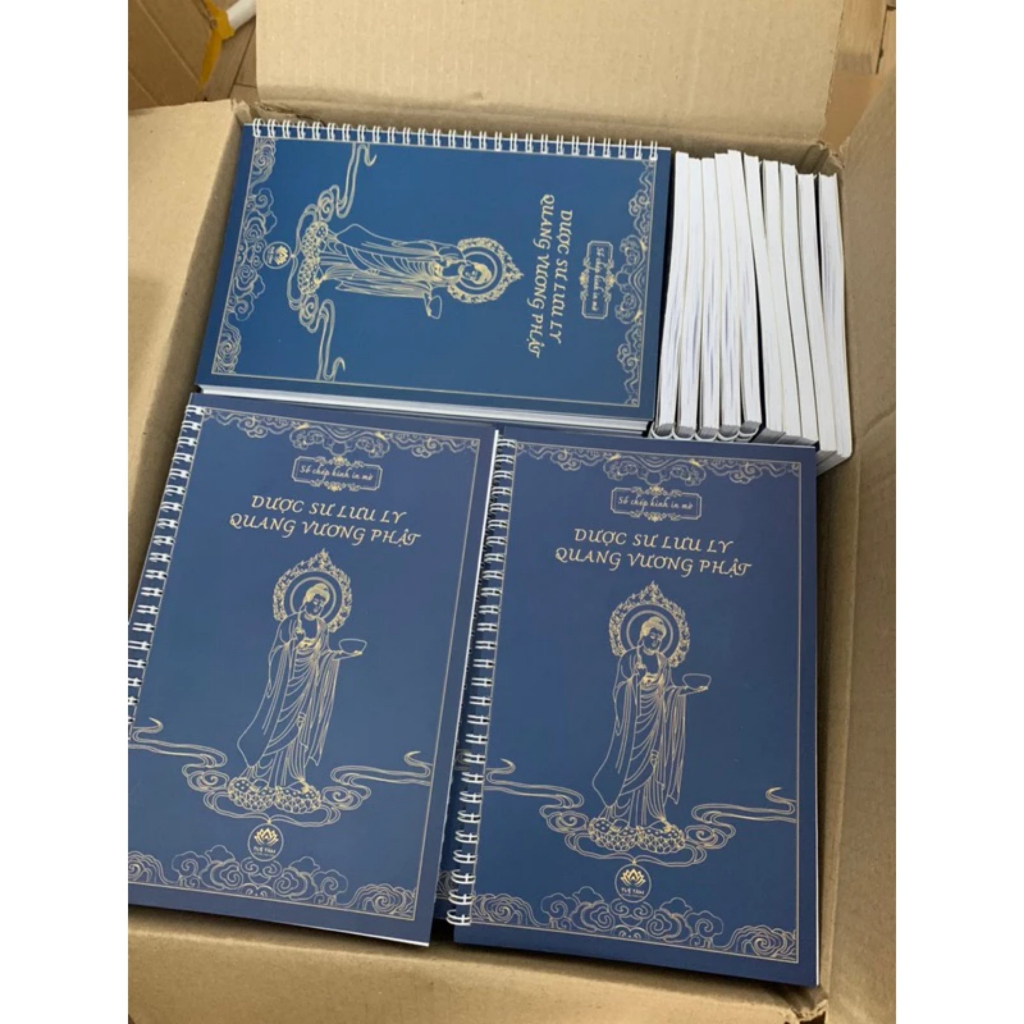Sổ Chép Kinh Dược Sư in Mờ Tặng Kèm Bút Chép Kinh.