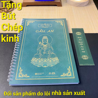Sổ tay chép kinh cầu an in mờ tặng kèm bút chép kinh.