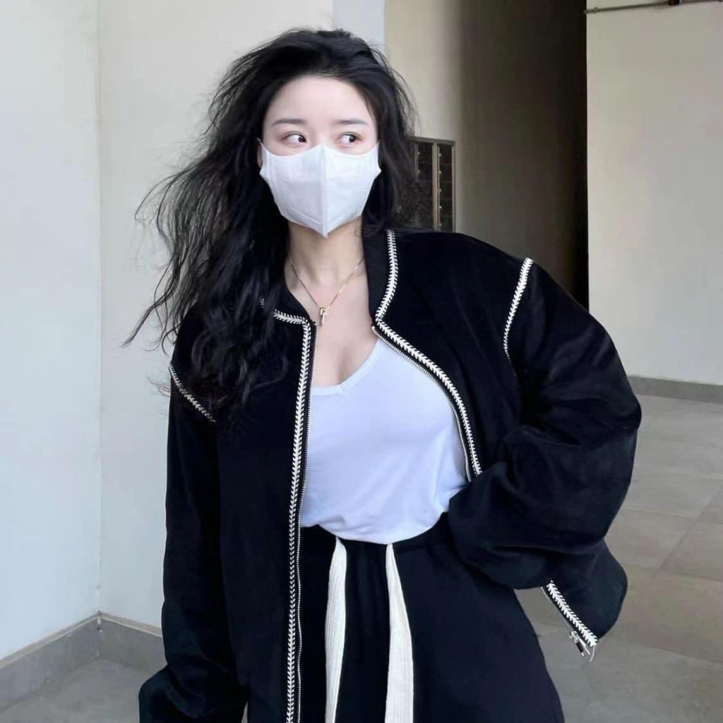 Áo khoác bomber da lộn khóa đồng hàng Za.ra 2 lớp dày ấm cực cá tính JiSun's Boutique