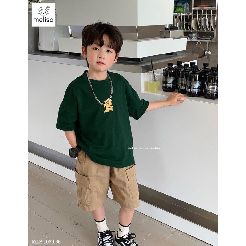 Set bé trai Melisa áo cotton+quần kaki túi hộp siêu ngầu 13-45kg