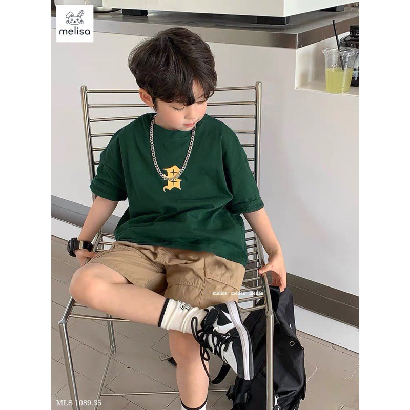 Set bé trai Melisa áo cotton+quần kaki túi hộp siêu ngầu 13-45kg