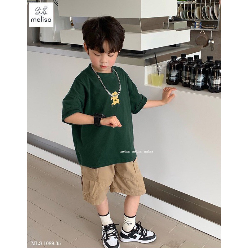 Set bé trai Melisa áo cotton+quần kaki túi hộp siêu ngầu 13-45kg