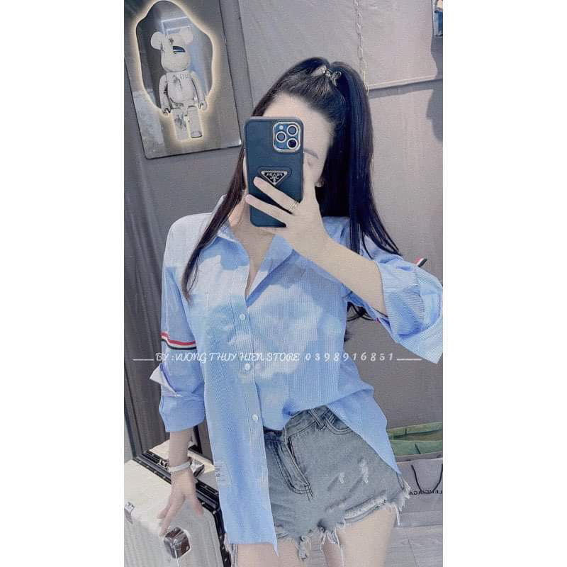 Áo sơ mi kẻ dây tay dài HT12