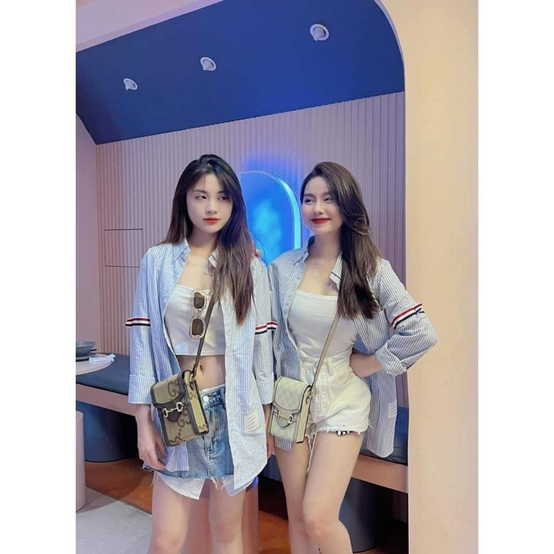 Áo sơ mi kẻ dây tay dài HT12