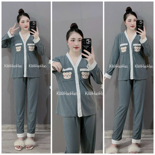 BỘ BẦU SAU SINH TĂM GẤU ÁO VÉN CHO BÉ TI