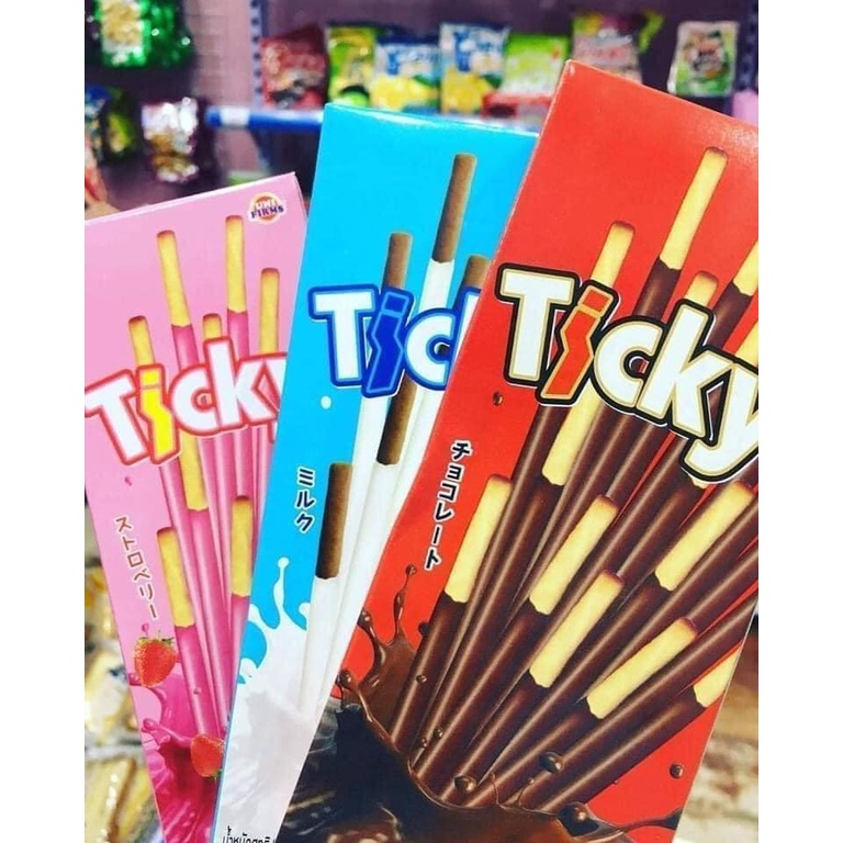 Bánh que Ticky Thái Lan, bánh quy que phủ kem các vị