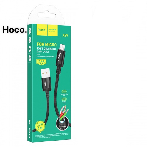 Cáp sạc Hoco X89 chính hãng type c 3A, micro 2,4A, siêu bền, dây sạc dài 1m