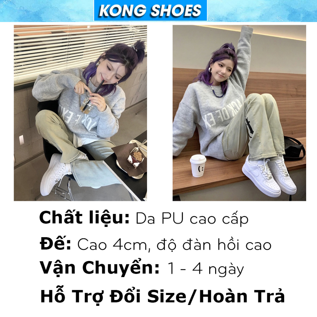 Giày_Nike Air Force 1, giày AF1 trắng đế Air Cao Cấp Nhất Full Size Nam Nữ Full BILL BOX tặng kèm box