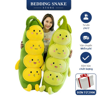Gối ôm, Gấu bông hình Đậu Hà Lan chất bông cao cấp mềm mại, loại xịn giúp ngủ ngon thư giãn
