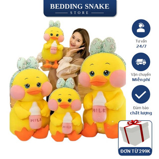 Gối ôm, gấu bông hình thú vịt má hồng cute phô mai que vải nhung 100% là bông gòn 3D an toàn cho trẻ em