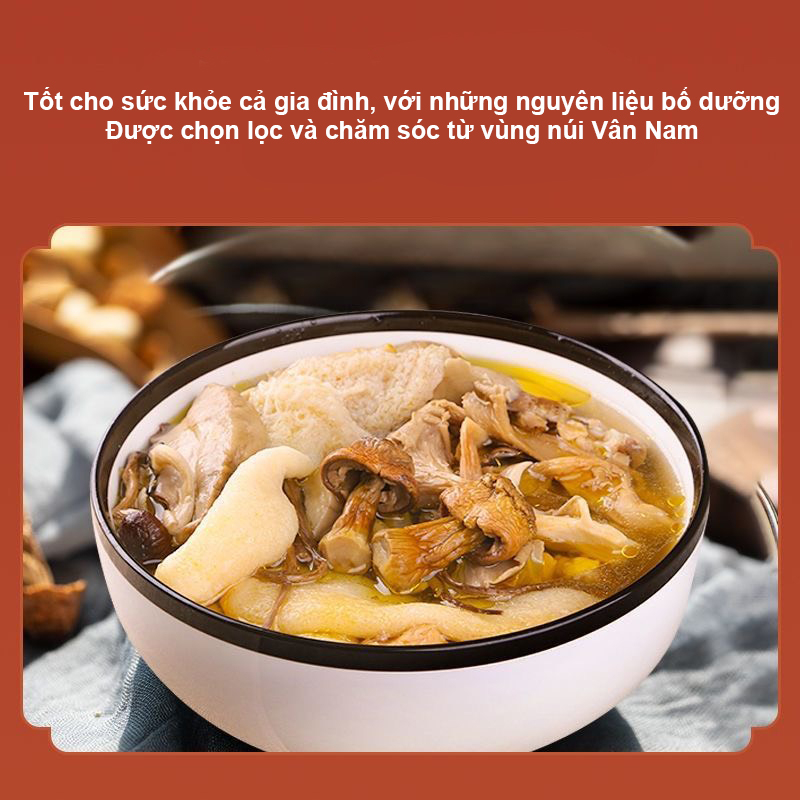 Nấm hầm cao cấp Vân Nam, gói nấm hầm bổ dưỡng siêu nhiều nấm gồm 12 loại nấm quý