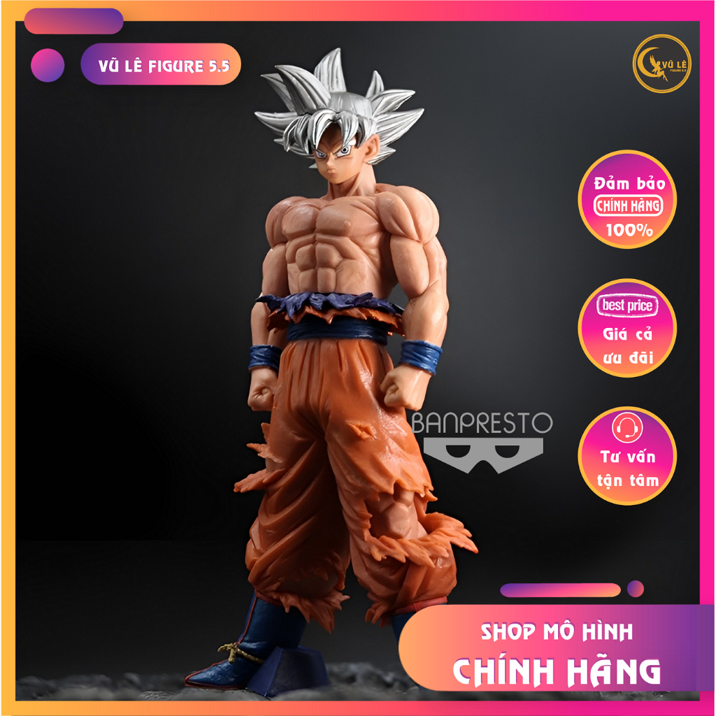 Mô hình Goku Ultra Instinc - Dragon Ball Z chính hãng Banpresto 28cm, Super Grandista, Anime figure chính hãng Nhật Bản