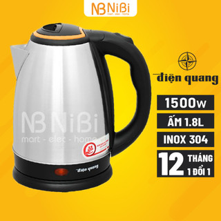 Ấm siêu tốc điện quang ekt06 1.8l, ấm đun siêu tốc inox, bình đun siêu tốc 1500w, bảo hành 12 tháng