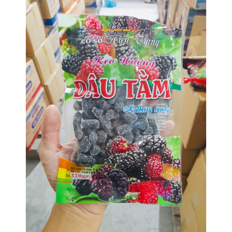 Gói kẹo mứt dâu tây-dâu tằm đặc sản Đà Lạt