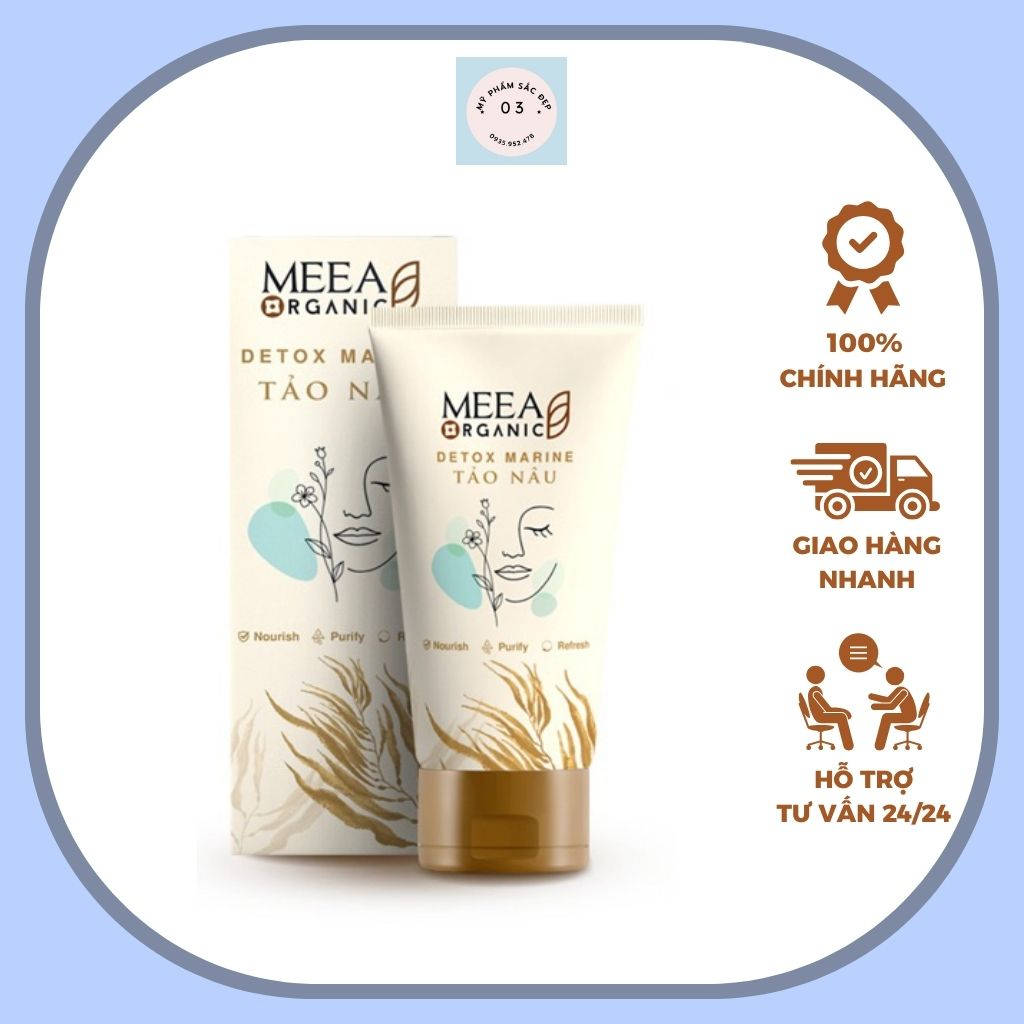 [Mua1 tặng1 tuýp nhỏ]SỮA RỬA MẶT TRẮNG DA TẢO NÂU DETOX MARINE- Sữa rửa mặt tảo nâu meea organic